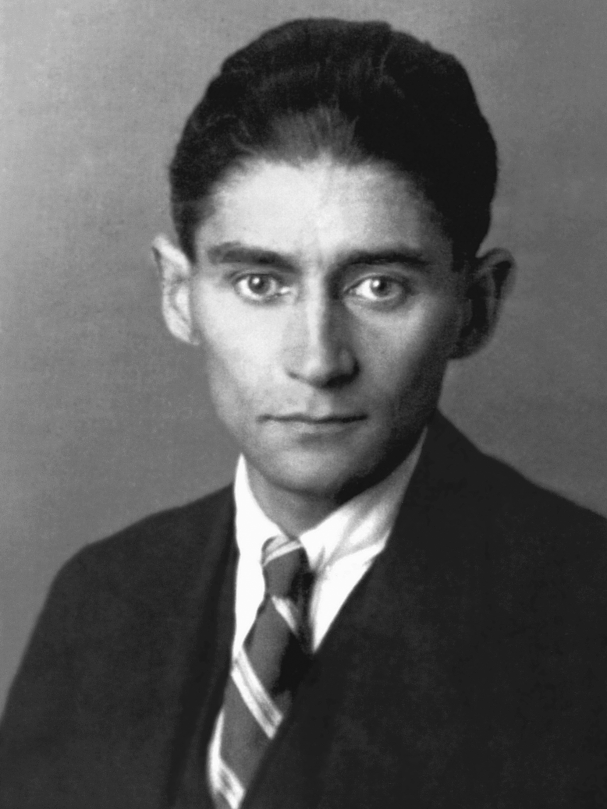 Black-and-white portrait of Franz Kafka